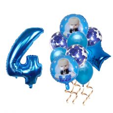 Balónkový set Mini šéf 4.narozeniny, 10 ks