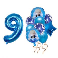 Balónkový set Mini šéf 9.narozeniny, 10 ks