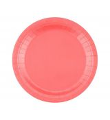 Růžové talířky papírové 23 cm, 14 ks