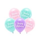 Ekologické balónky 26 cm, Happy Birthday, růžové