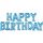 Fóliový balónek Nápis Happy Birthday modrý