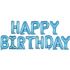 Fóliový balónek Nápis Happy Birthday modrý