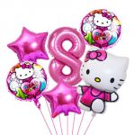 Balónkový set Hello Kitty 8.narozeniny, 6 ks