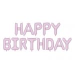Fóliový balónek nápis Happy Birthday světle fialový