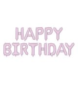 Fóliový balónek nápis Happy Birthday světle fialový