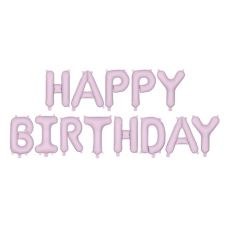 Fóliový balónek nápis Happy Birthday světle fialový