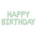 Fóliový balónek nápis Happy Birthday světle zelený