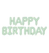 Fóliový balónek nápis Happy Birthday světle zelený