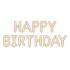 Fóliový balónek nápis Happy Birthday světle krémový