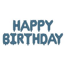Fóliový balónek nápis Happy Birthday námořní modrá