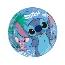 STITCH papírové talířky, 20 cm, 8 ks