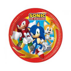 SONIC papírové talířky, 23 cm, 8 ks