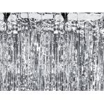 Dekorace závěs fóliový stříbrný 100x200 cm