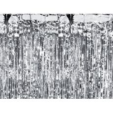 Dekorace závěs fóliový stříbrný 100x200 cm