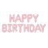 Fóliový balónek Nápis Happy Birthday růžový