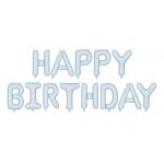 Fóliový balónek Nápis Happy Birthday modrý