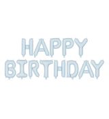 Fóliový balónek Nápis Happy Birthday modrý