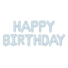 Fóliový balónek Nápis Happy Birthday modrý