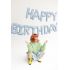 Fóliový balónek Nápis Happy Birthday modrý