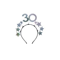 Čelenka s hvězdičkami stříbrná 30