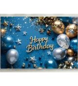 Foto plátno Happy Birthday, tmavě modré, 210 x 130 cm