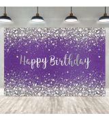 Foto plátno Happy Birthday, fialové, 150 x 105 cm