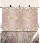 Foto plátno Happy Birthday, rose-gold, 150 x 105 cm