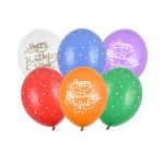Balónky Happy Birthday To You barevné, 6 ks, 30 cm