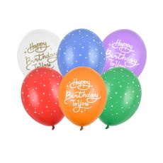 Balónky Happy Birthday To You barevné, 6 ks, 30 cm