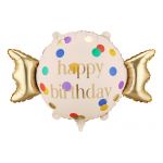 Fóliový balonek Happy birthday Bonbón, 61x37 cm