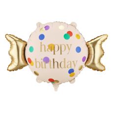 Fóliový balonek Happy birthday Bonbón, 61x37 cm