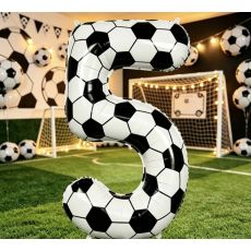 Fóliový balónek číslo 5 Fotbal, 102 cm