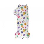 Fóliový balónek číslo 1 Peppa Pig, 102 cm