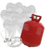 Helium 50  + srdíčka 50 ks bílé