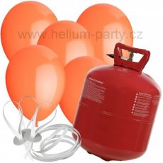 XXL helium + 100 oranžových balónků