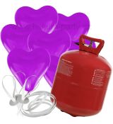 XXL helium + 100 fialových srdíček DOPRAVA ZDARMA