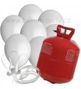 Helium 50 + 50 bílých balónků