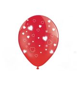 Balónek srdíčka červený 30 cm, 5 ks