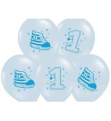 Balónek Teniska č.1, modrý 30 cm, 6 ks