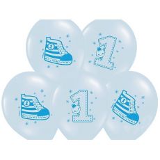 Balónek Teniska č.1, modrý 30 cm, 6 ks