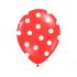 Balónek tečky, červená, 30 cm, 6 ks
