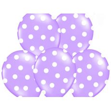 Balónek tečky, fialová, 30 cm, 6 ks
