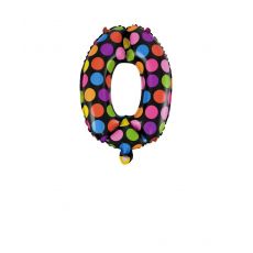 Fóliový balónek číslo 0 - barevný, 40 cm
