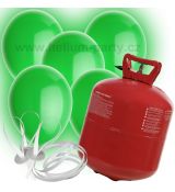 Helium Balloon Time + 50 bíle svítících LED balónků zelených