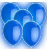 bíle svítící LED balónek modrý 5 ks, 23 cm