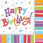 Happy Birthday ubrousky 20 ks,  33 cm x 33 cm