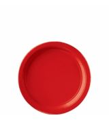 Červené talířky papírové  8 ks, 18 cm