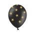 Balónek pastelový černý Zlaté Hvězdy, 30 cm, 6 ks